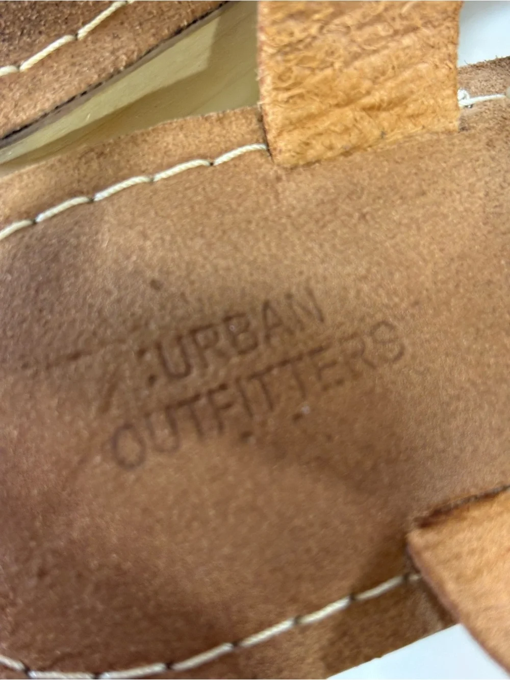 URBAN OUTFITTERS Brown Leather Ankle-Strap Wood Clog Sandals Boho Retro 7.5 $80